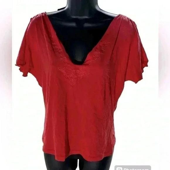 Peachy/Orange/Salmon Colored Slit Sleeve Lightweight Top Womens Sz L By Express - Picture 1 of 5